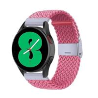 By Qubix - Compatible met Garmin Venu/Sq / Sq2 / 2 plus - Braided nylon bandje - Roze - Compatible Garmin bandje - Bandbreedte: 20mm