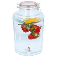 Drank dispenser/limonadetap - 8 liter - glas - met kraantje - thumbnail