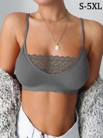 Lace Edge Sexy Perspective Plus Suspender Vest Bottomed Bra - thumbnail