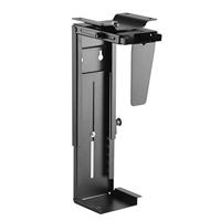 Ewent PC CPU-houder, robuuste, verstelbare PC-houder onder het bureau, ondersteunt tot 10 kg, 360° draaibaar met variabele maataanpassing en veilige vergrendeling, zwart