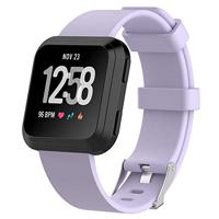 By Qubix - Compatible met Fitbit Versa 1/2 & Lite rubberen sport bandje - licht paars - Compatible fitbit bandje