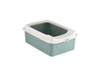 Rotho MyPet Eco Bonnie kattenbak met top-ingang, kunststof (PP gerecycled), groen/wit, M, 57,2 x 39,3 x 20,9 cm