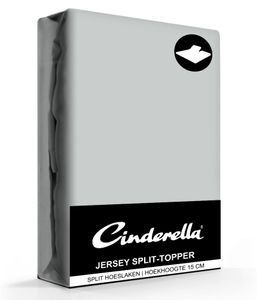 Cinderella Jersey Split-Topper Hoeslaken Light Grey-Lits-jumeaux (200x200/210 cm)