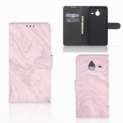 Microsoft Lumia 640 XL Bookcase Marble Pink - Origineel Cadeau Vriendin
