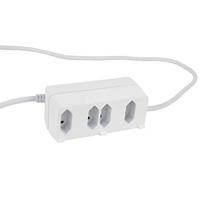 REV Biniplus meervoudige stekkerdoos, stekkerdoos, verdeelstopcontact, 6-voudig, 1,4 m, 3500 W, wit