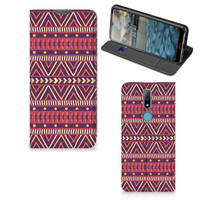 Nokia 2.4 Hoesje met Magneet Aztec Paars - thumbnail