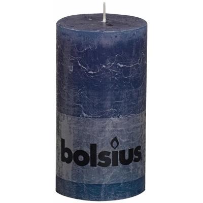 Bolsius Stompkaars rustiek 13x7 cm donker blauw