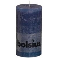Bolsius Stompkaars rustiek 13x7 cm donker blauw