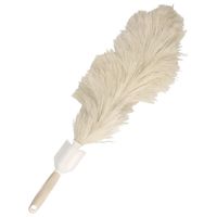 Plumeau/duster - synthetisch - beige - 55 cm - stoffer/ragebol - thumbnail