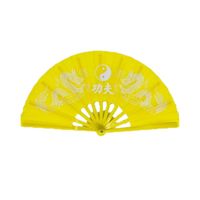 Handwaaier/Tai Chi waaier Yin Yang geel polyester Handwaaier/Tai Chi waaier Yin Yang geel polyester