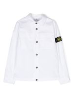 Stone Island Junior chemise à patch logo - Blanc