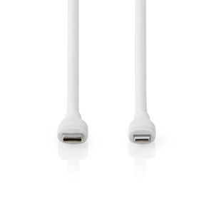 Nedis Lightning Kabel | USB 2.0 | Apple Lightning 8-Pins | USB-C Male | 480 Mbps | Vernikkeld | 1.50 m | Rond | Silicone | Wit | Doos - CCGB39800WT15