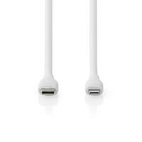 Nedis Lightning Kabel | USB 2.0 | Apple Lightning 8-Pins | USB-C Male | 480 Mbps | Vernikkeld | 1.50 m | Rond | Silicone | Wit | Doos - CCGB39800WT15 - thumbnail