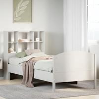 vidaXL Bed met boekenkast zonder matras grenenhout wit 90x200 cm