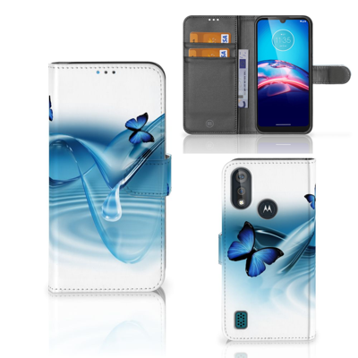 Bookcase Moto E6s Telefoonhoesje met Pasjes Vlinders