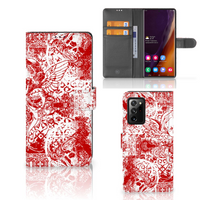 Telefoonhoesje met Naam Samsung Galaxy Note20 Ultra Angel Skull Rood