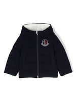 Moncler Enfant doudoune à patch logo - Bleu