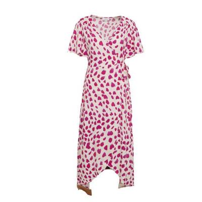 Fabienne Chapot wikkeljurk Archana Sleeve Cato met all over print gebroken wit/ roze Fabienne Chapot wikkeljurk Archana Sleeve Cato met all over print gebroken wit/ roze