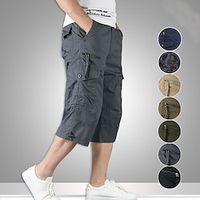 Voor heren Cargohosen Cargo-broek Werkbroeken Cropped Meerdere zakken Effen Camouflage Kleur Comfort Ademend Kuitlengte Casual Dagelijks Streetwear Katoenmix Sport Modieus kurkuma Zwart Lightinthebox