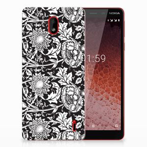 Nokia 1 Plus TPU Case Black Flowers