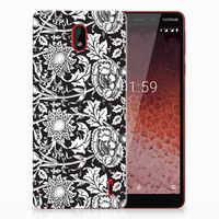 Nokia 1 Plus TPU Case Black Flowers