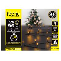 Kerstverlichting - warm wit - 7 meter - 96 led lampjes - zwart snoer - op batterijen