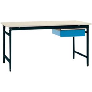 Manuflex BB5241.7016 Compleet bijzettafel basis stationair met melamine schijf + enkele lade, bxdxh: 1250 x 800 x 780 mm Antraciet