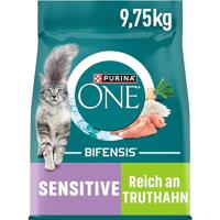 PURINA ONE Bifensis Sensitive droogvoer voor volwassen katten met kalkoen en rijstzak, 9,75 kg
