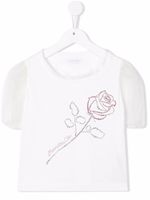 Monnalisa t-shirt à fleurs - Blanc - thumbnail