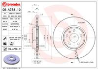 Remmenset, remschijf BREMBO, Remschijftype: Binnen geventileerd, Inbouwplaats: Achteras: , u.a. für Audi - thumbnail