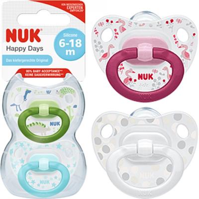 NUK Happy Days Schnuller Größe 2 (6 - 18 Monate) - Jongens - Groen/Blauw