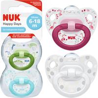 NUK Happy Days Schnuller Größe 2 (6 - 18 Monate) - Jongens - Groen/Blauw