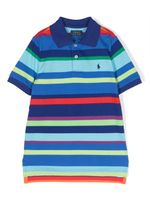 Ralph Lauren Kids robe-polo en coton à rayures - Bleu