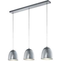 LED Hanglamp - Hangverlichting - Trion Onutia - E14 Fitting - 3-lichts - Rechthoek - Mat Zilver - Aluminium