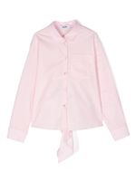 MSGM Kids chemise en popeline à logo brodé - Rose