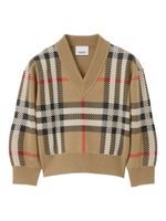 Burberry Kids pull à carreaux vintage - Tons neutres