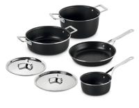 Alessi Pannenset Pots&Pans - AJM100S6 A - Zwart - 4-Delig - door Jasper Morrison
