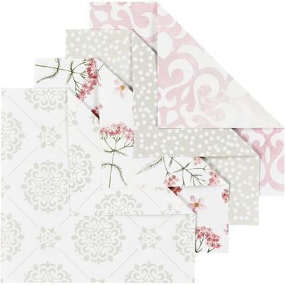 Vivi Gade origamipapier 10 x 10 cm grijs/lichtrood 40 vellen Vivi Gade origamipapier 10 x 10 cm grijs/lichtrood 40 vellen
