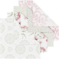 Vivi Gade origamipapier 10 x 10 cm grijs/lichtrood 40 vellen