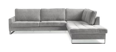 Rivièra Maison Loungebank 'West Houston' Rechts, Velvet, kleur Platinum