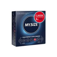 MY.SIZE Classic condooms maat 5 I 60 mm breed I 3 stuks proefverpakking I Premium condooms extra dun I condooms true to touch gossamer I dunne 0,07 mm wanddikte I condooms veganistisch