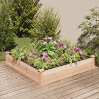 Plantenbak verhoogd met voering 120x120x25 cm massief vurenhout - thumbnail