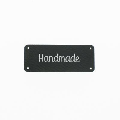 Leren label 'Handmade' 20x50mm - 3 stuks