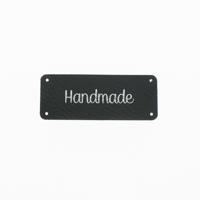 Leren label 'Handmade' 20x50mm - 3 stuks