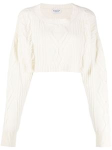 DONDUP pull crop en maille ajourée - Blanc