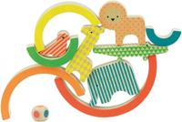 Petit Collage houten stapeltoren regenboog 17 cm 10 delig