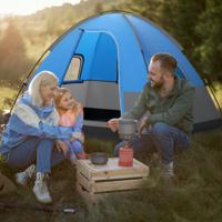 3-Persoons Kampeertent Lichtgewicht Buiten Koepeltent met Grondzeil Uitneembare Regengaas met Draagtas voor Wandelen 200x146x130 cm