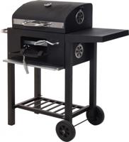 Vaggan Houtskoolbarbecue met Zijtafel op Wielen 45 x 32 cm Zwart