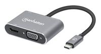 Manhattan USB-C naar HDMI & VGA 4-in-1 converter Power Delivery