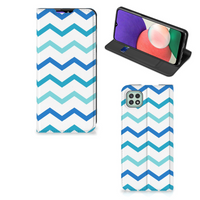 Samsung Galaxy A22 5G Hoesje met Magneet Zigzag Blauw